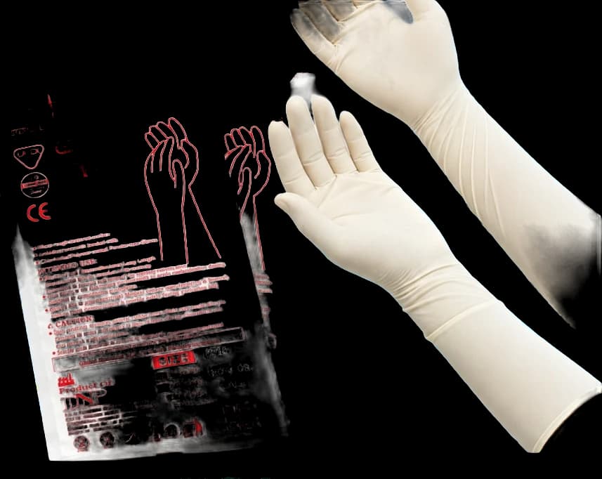 D-Care Long Length Latex Examination Gloves