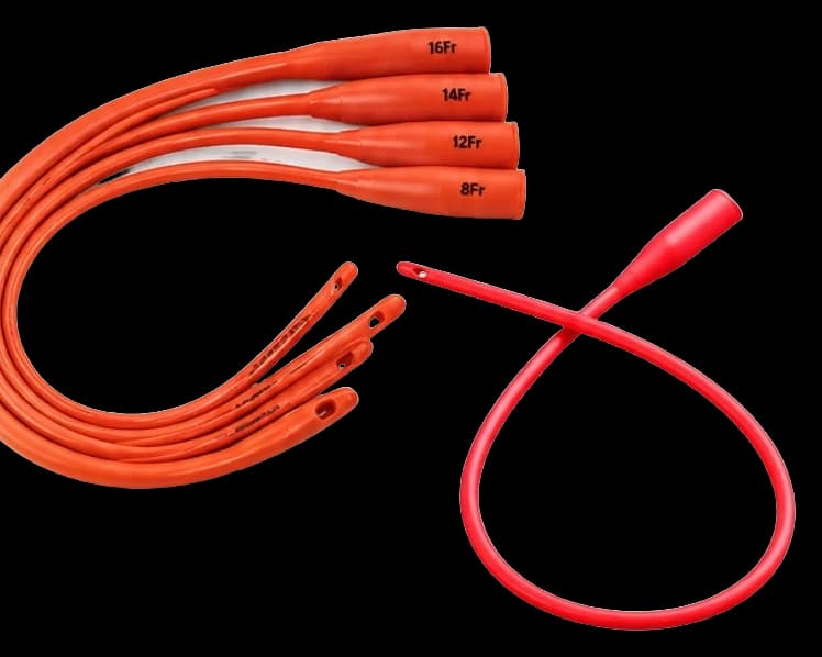 D-Care Disposable Red Rubber Catheter